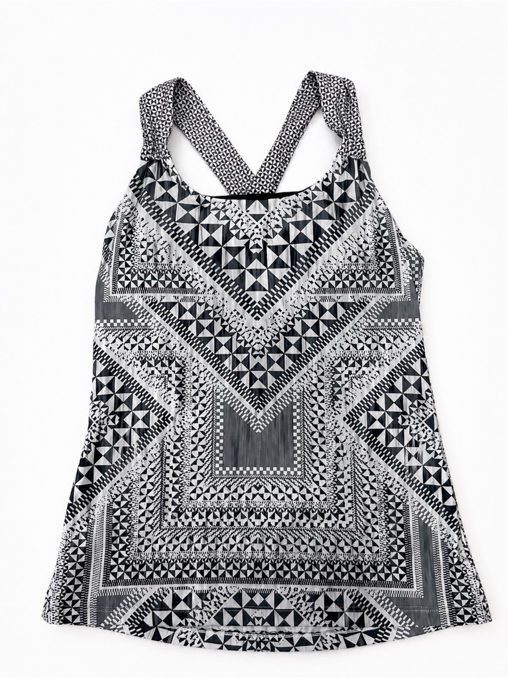 prAna Geometric Cross-Back Performance Tank Top size large - Picture 2 of 9